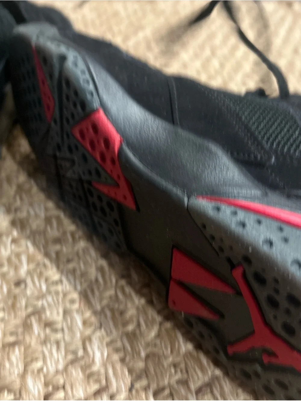 Nike Kids Black and Red Suede/Canvas Sneakers